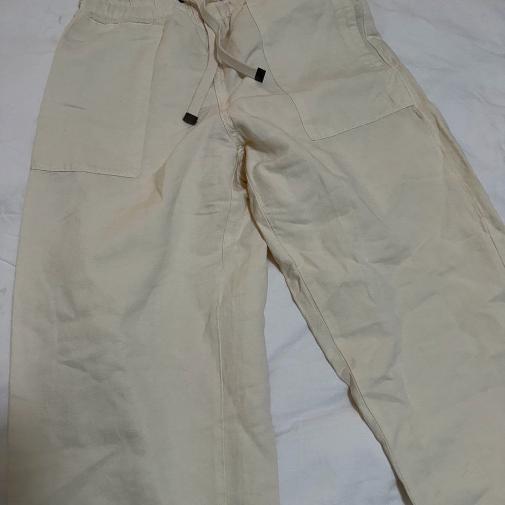 Zara Women's Cream Drawstring Joggers